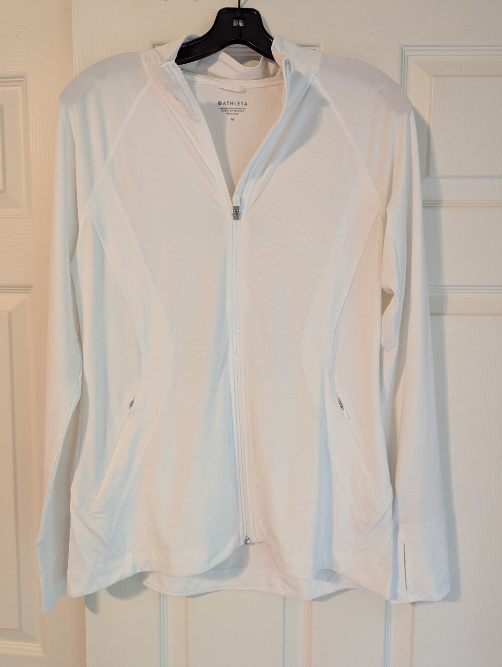 Athleta Pacifica Illume UPF Full Zip Activewear Jacket, Size M, White